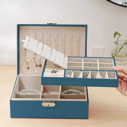 2Layer Leather Jewelry Organizer - Available in Pink and Black.