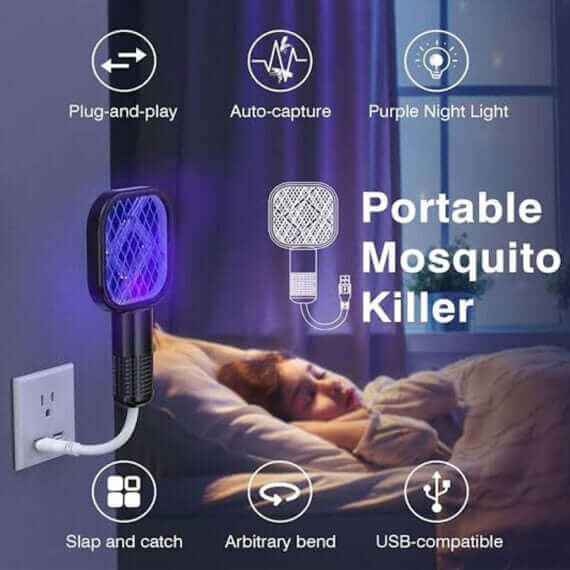 Eco-Friendly USB Mosquito Killer Lamp – 360° UV Light Trap, Chemical-Free & Safe for Kids & Pets